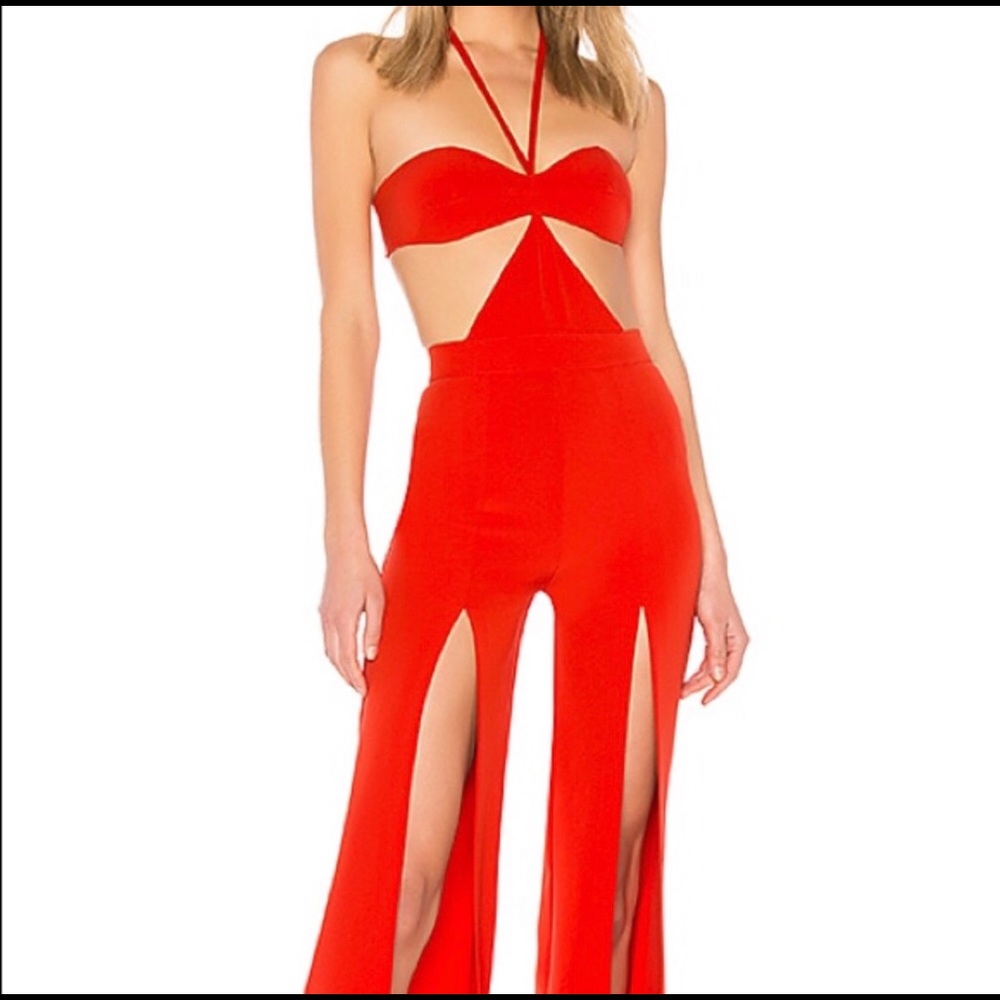 Michael Costello Red Jumpsuit